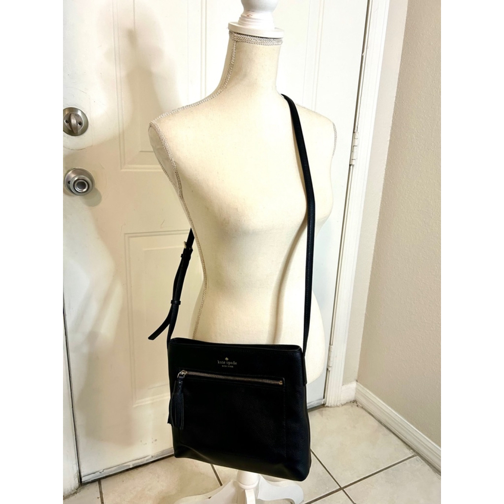 Kate Spade Chester Street Dessi Pebled Leather Crossbody Black - Picture 7 of 7